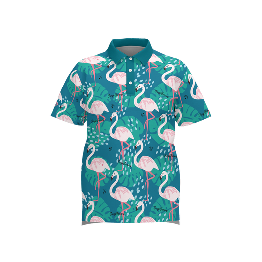 Flamingos Wading